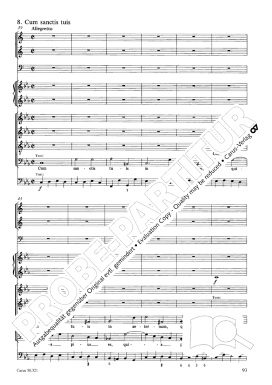 Requiem in C minor 4-Part scores gallery preview page 99