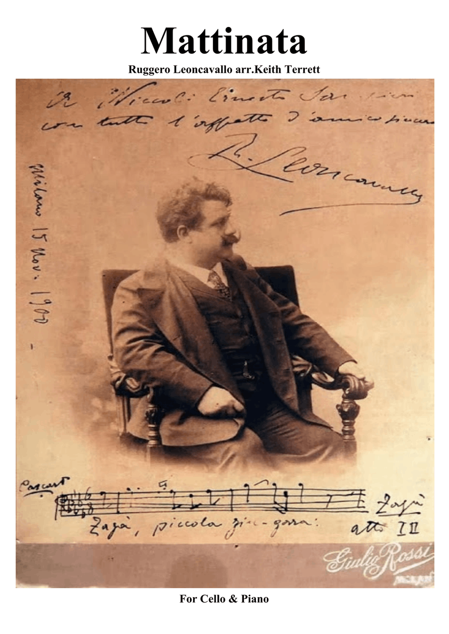 Mattinata for Cello & Piano Piano scores gallery preview page 1