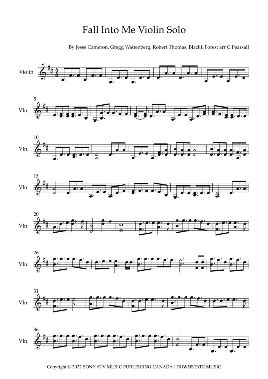 Fall Into Me Fall Into Me Violin Solo scores gallery preview page 1