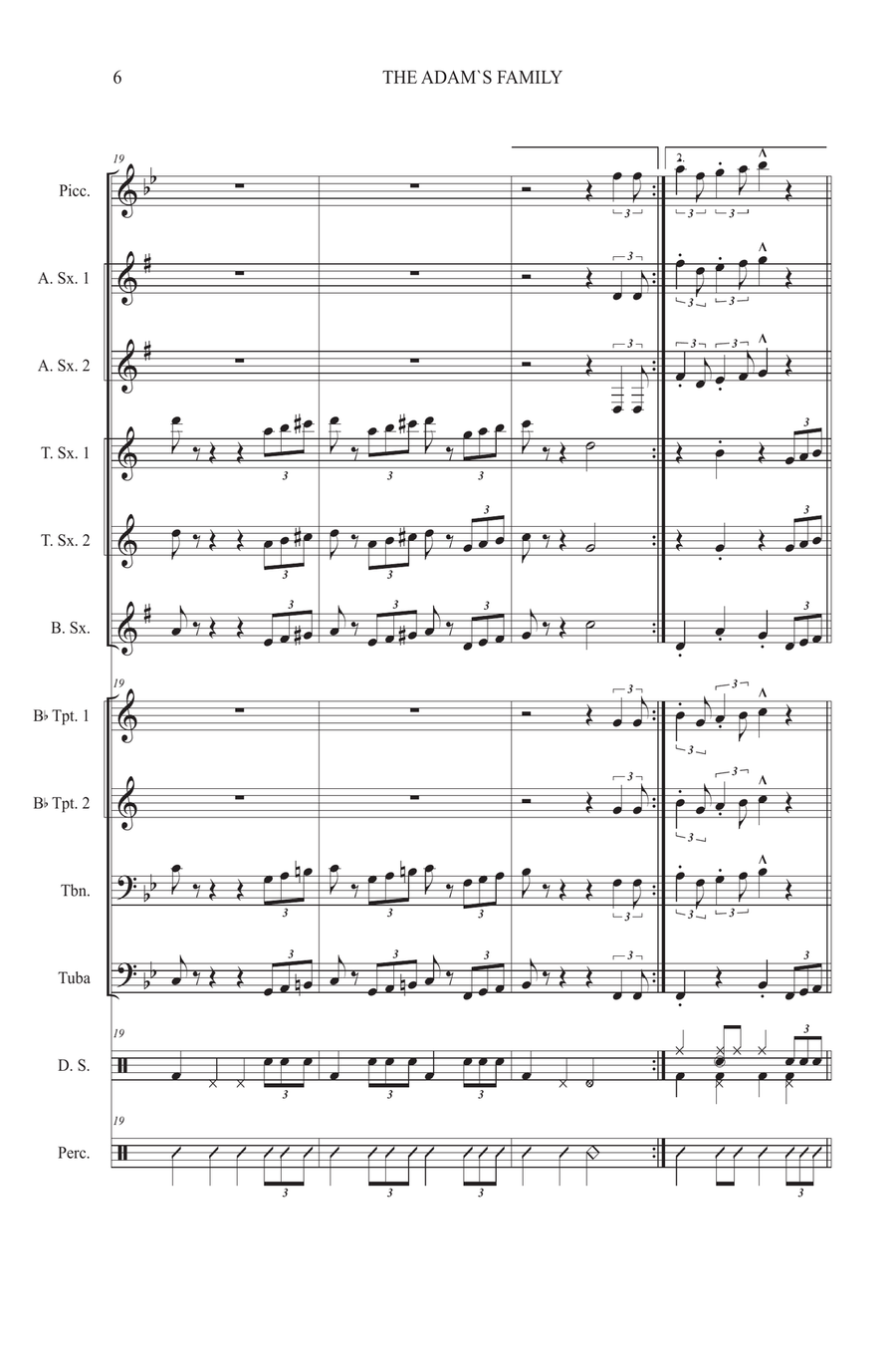 Addams Family Theme Addams Family Theme Large Ensemble scores gallery preview page 6