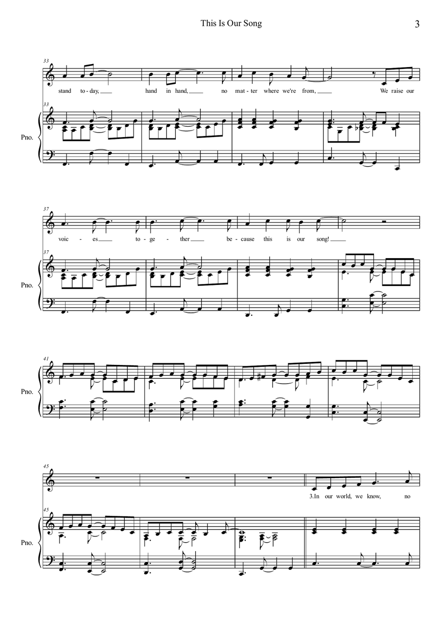 This is Our Song (C Major) Choir scores gallery preview page 3