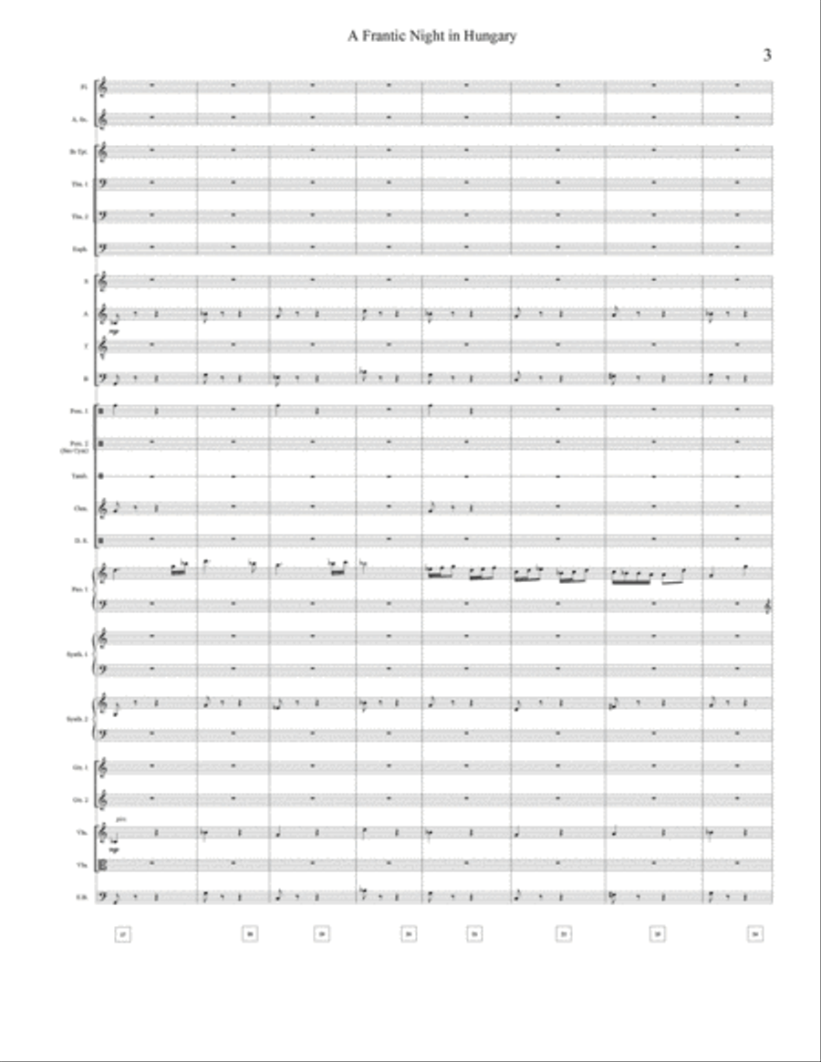 A Frantic Night In Hungary (from Hungarian Dance No. 5) Concert Band scores gallery preview page 3