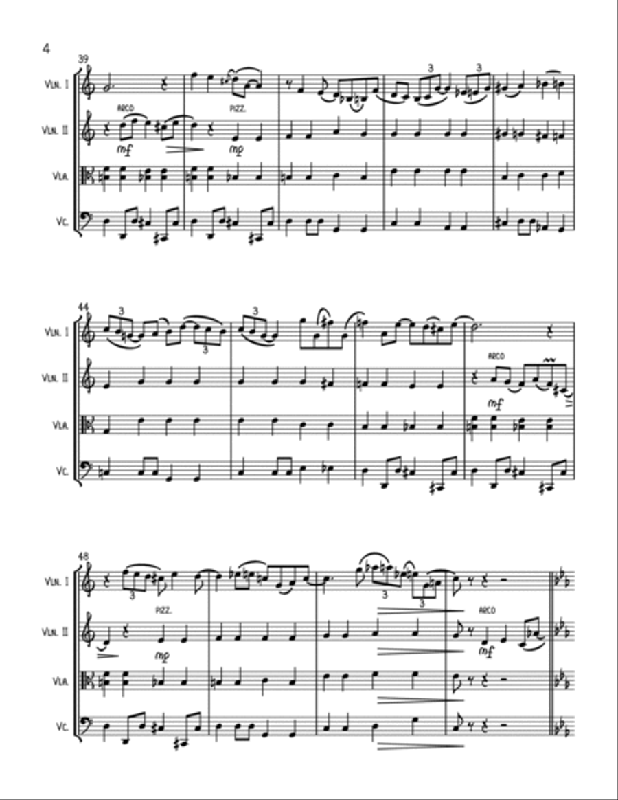 A Kiss To Build A Dream On String Quartet scores gallery preview page 4