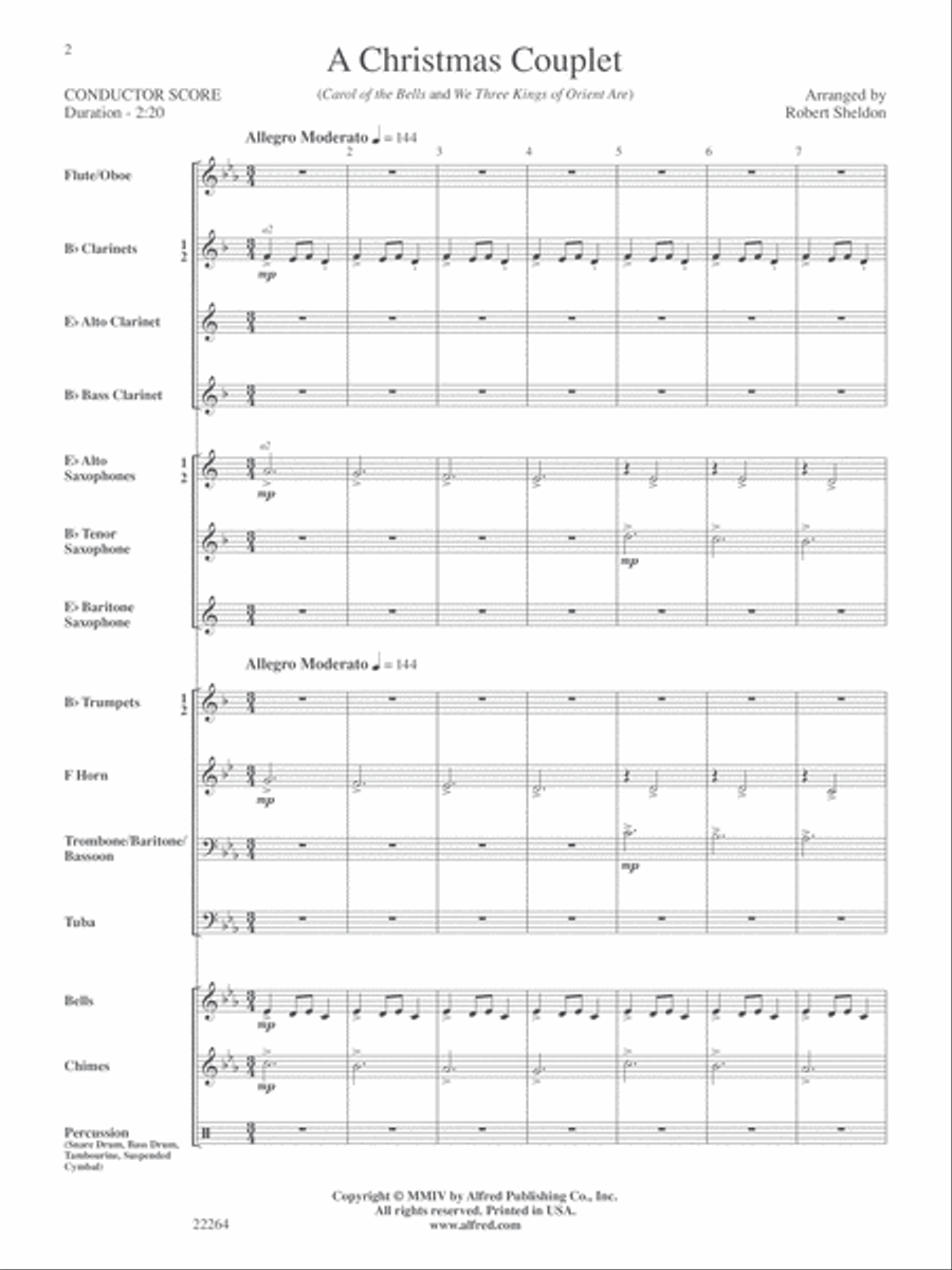 A Christmas Couplet: Score Concert Band scores gallery preview page 2