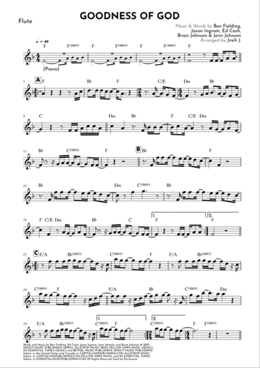 Goodness Of God Flute Solo scores gallery preview page 2