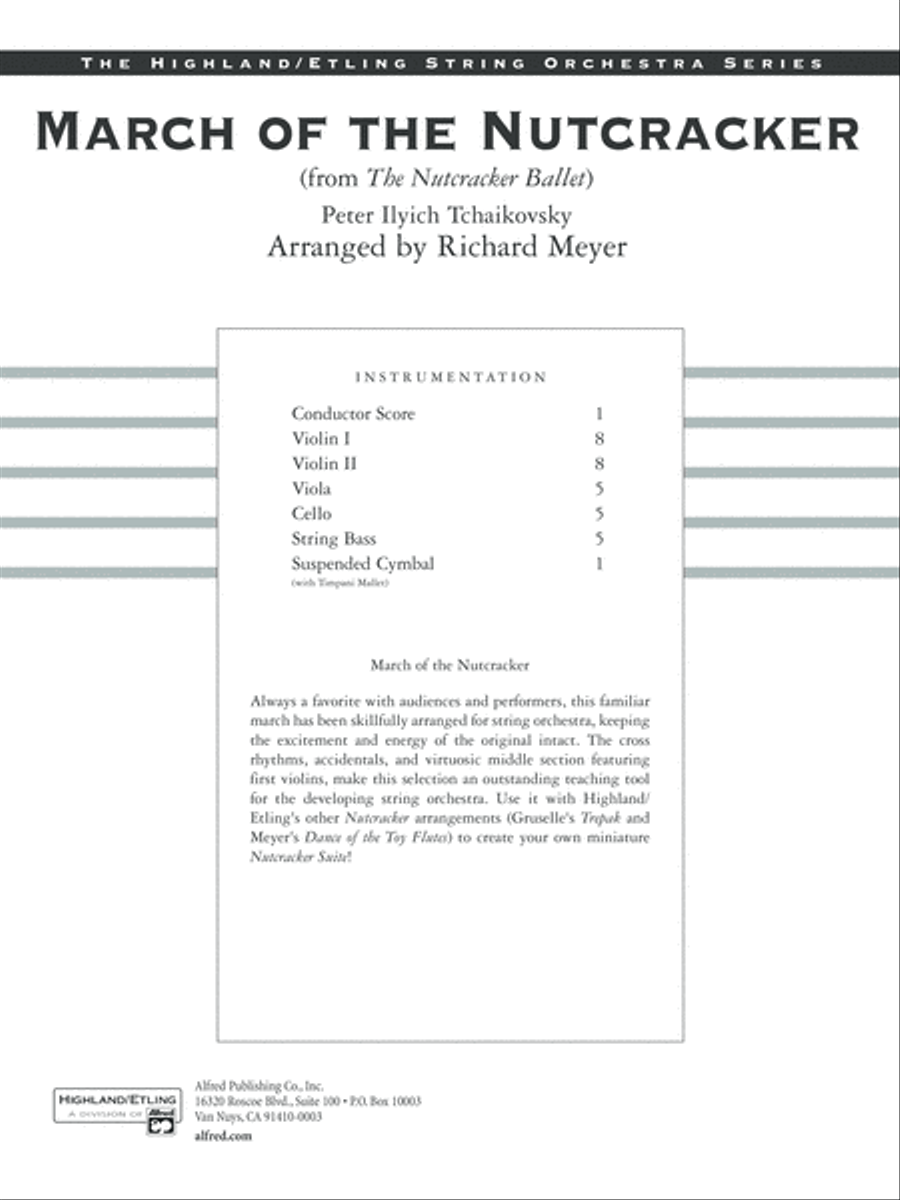 March of the Nutcracker (from The Nutcracker Ballet): Score String Orchestra scores gallery preview page 1