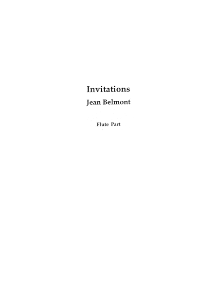 Invitations - Instrumental Parts