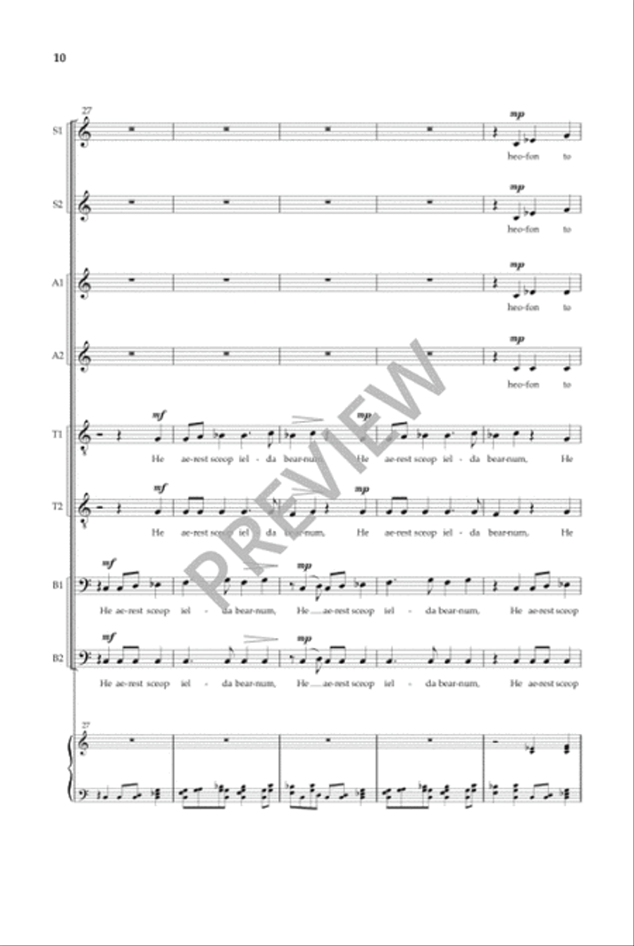 Caedmon's Hymn SSAATTBB scores gallery preview page 11