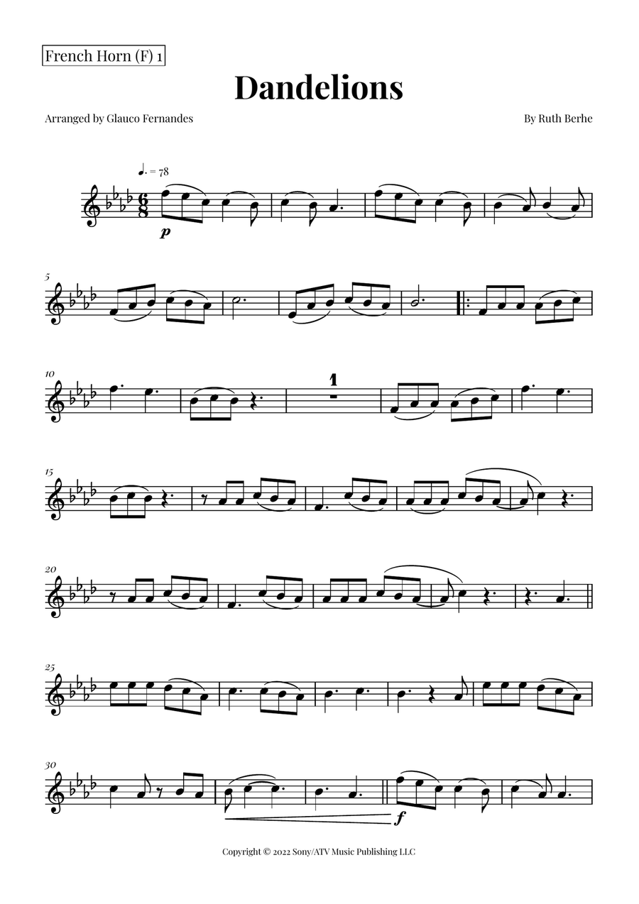 Dandelions Brass Duet scores gallery preview page 5
