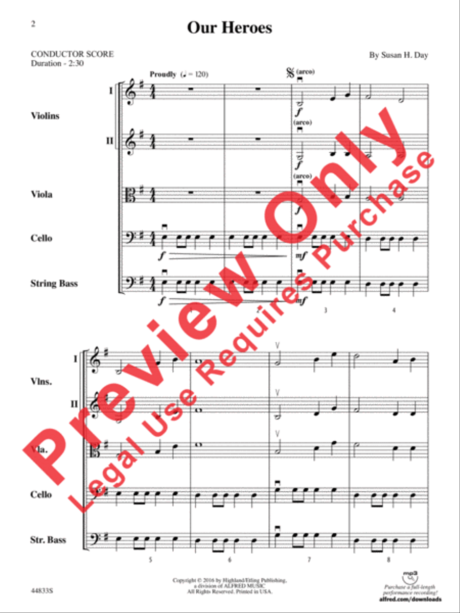 Our Heroes String Orchestra scores gallery preview page 11