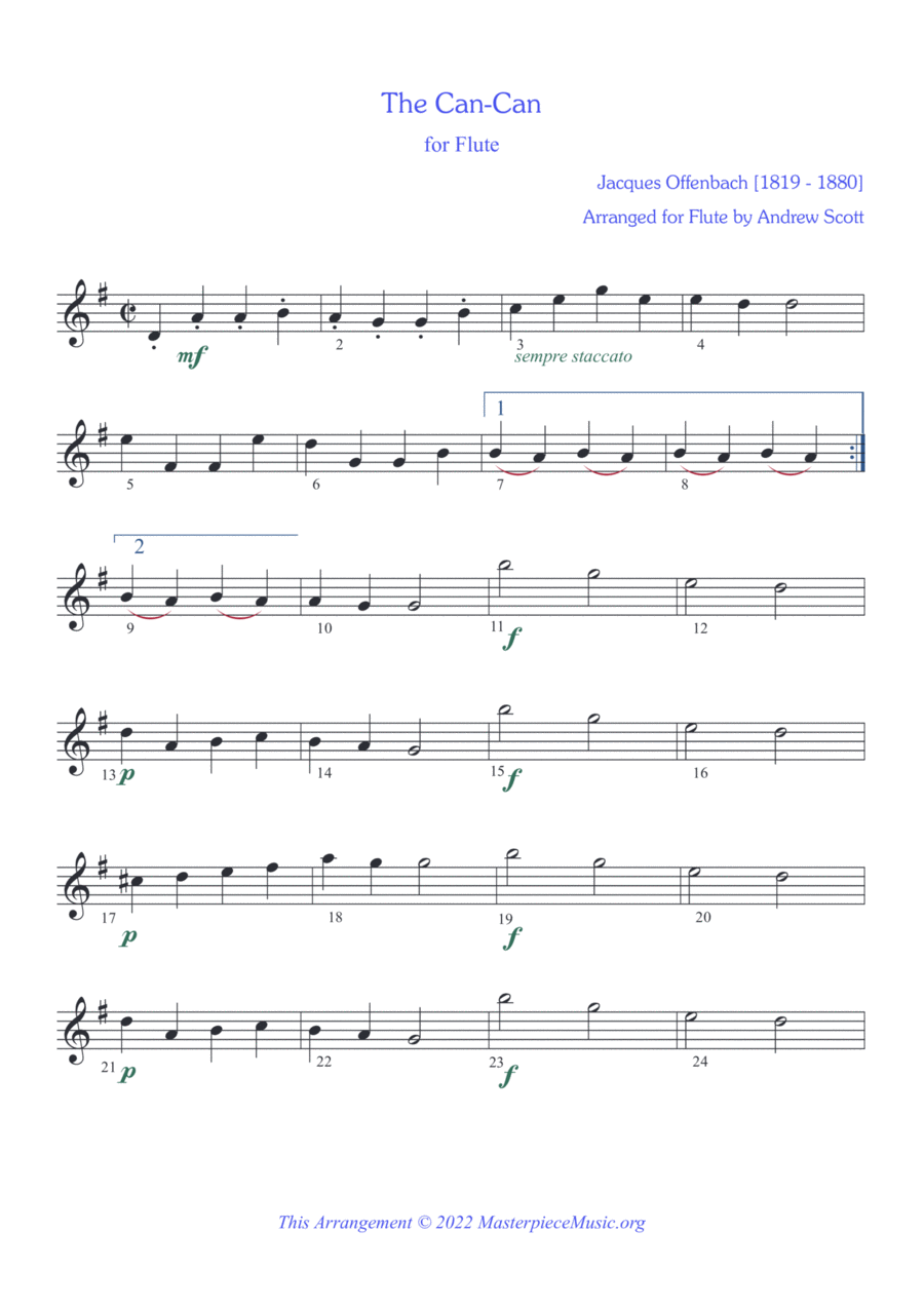 The Can-Can The Can-Can Flute Solo scores gallery preview page 1