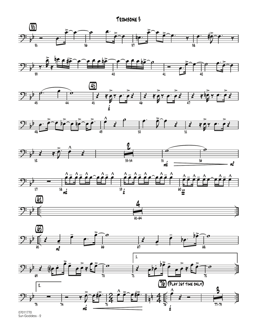 Sun Goddess - Trombone 3 Jazz Ensemble scores gallery preview page 2