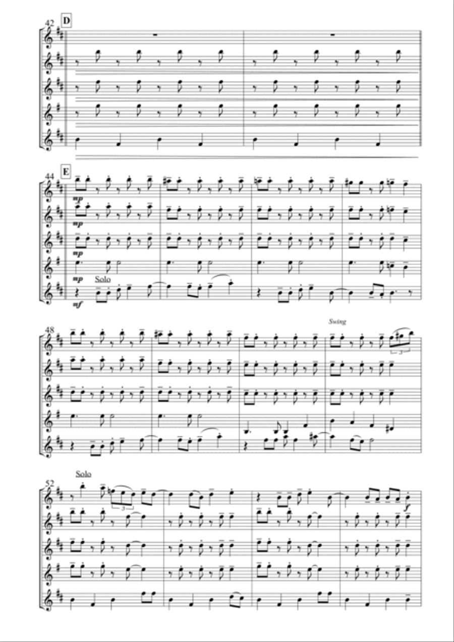Work Song Saxophone Quintet scores gallery preview page 5