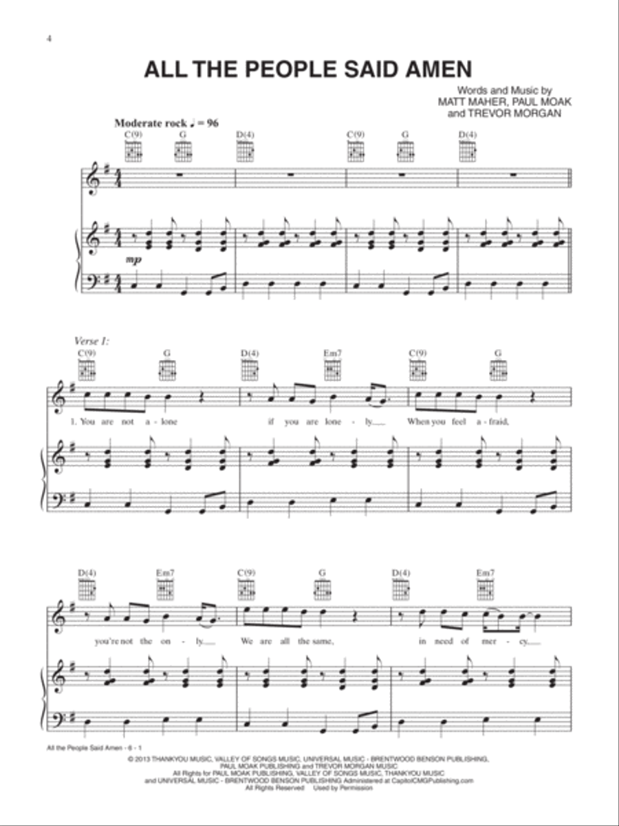Contemporary Christian Song Collection Piano, Vocal, Guitar scores gallery preview page 5