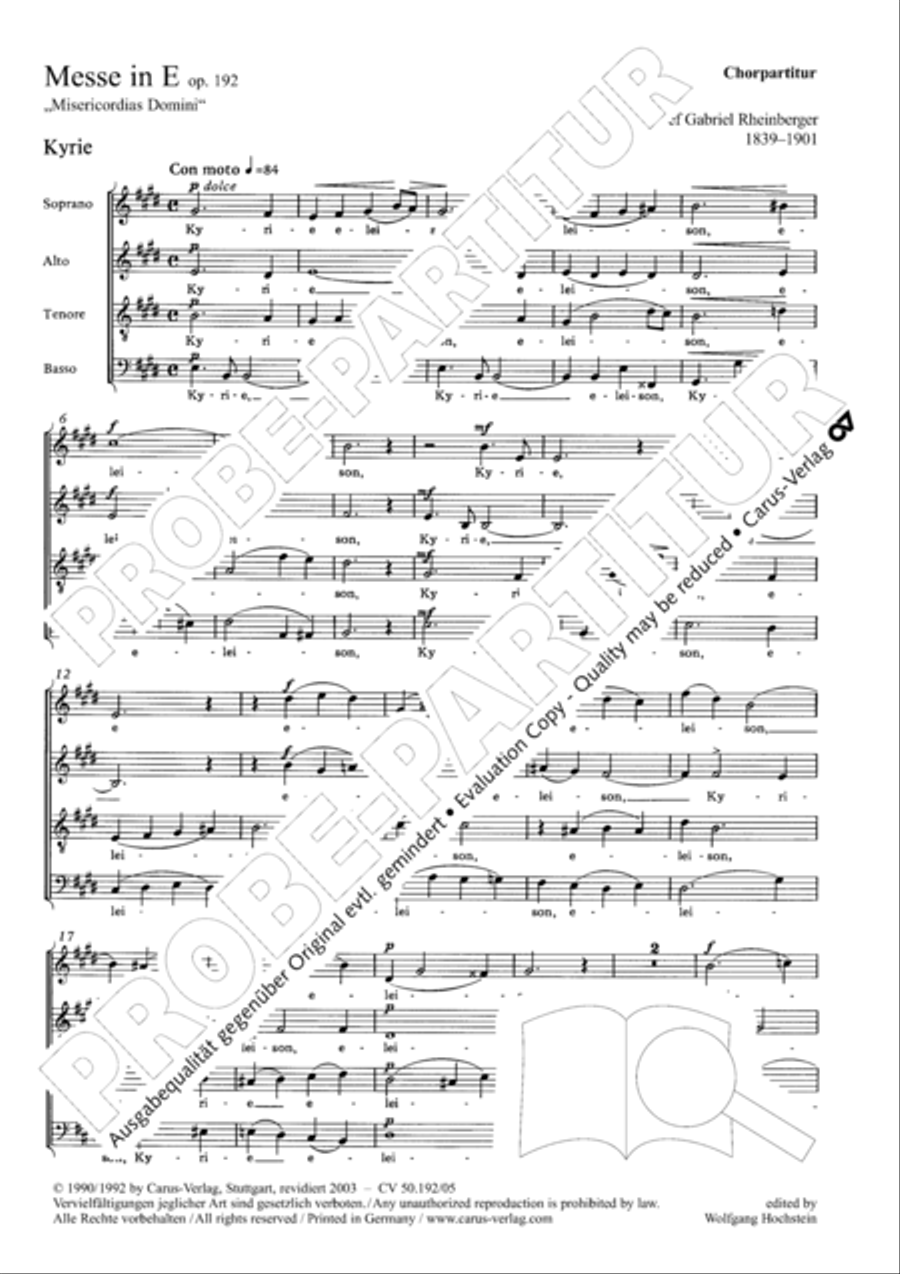 Mass in E major (Missa in E) 4-Part scores gallery preview page 2