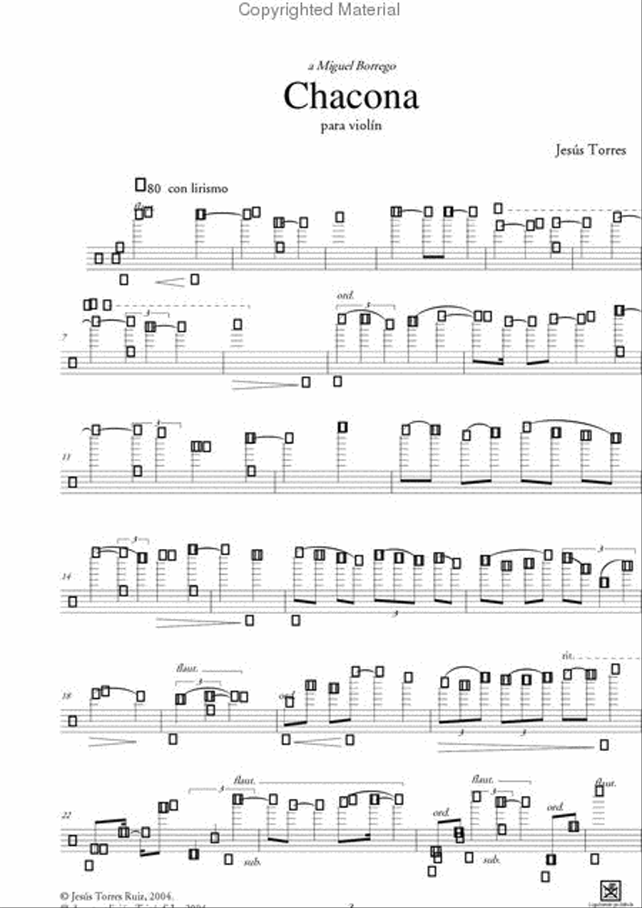 Chacona Violin Solo scores gallery preview page 2