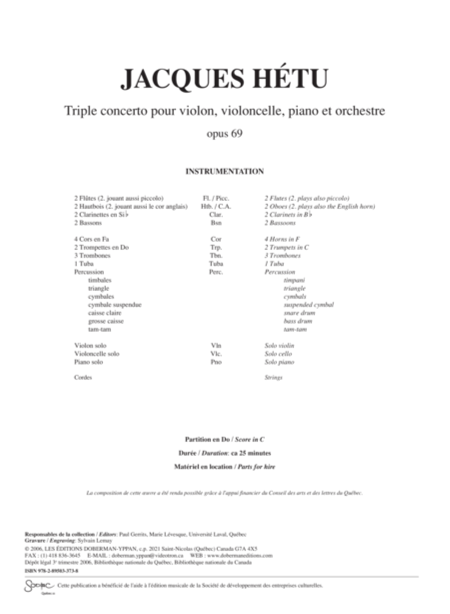 Triple concerto op. 69 (piano red) Orchestra scores gallery preview page 1