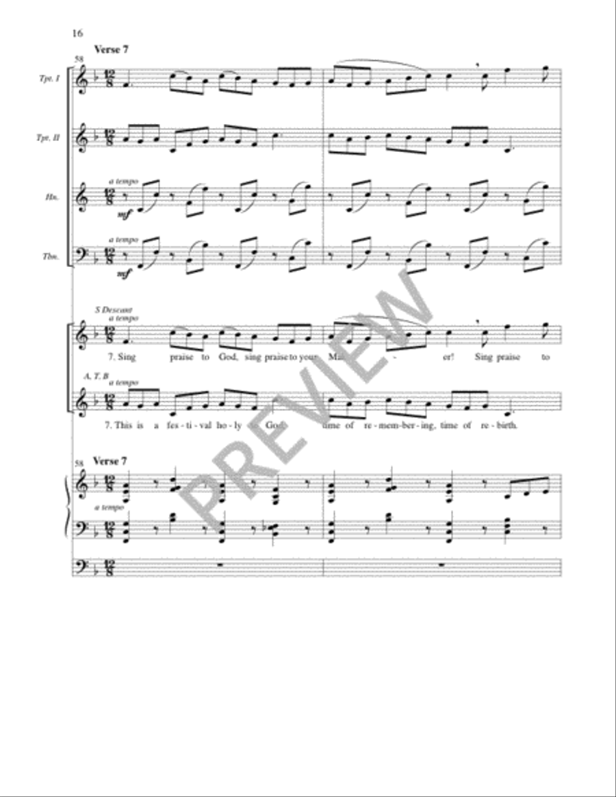 We Come Keeping Festival - Full Score and Parts 4-Part scores gallery preview page 16