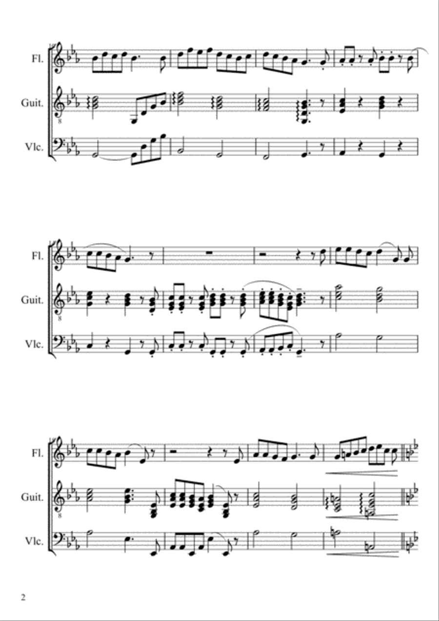 Grand Sonata for Flute Guitar & Cello (Score) Small Ensemble scores gallery preview page 6