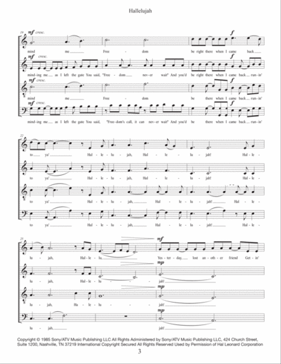Hallelujah 4-Part scores gallery preview page 5