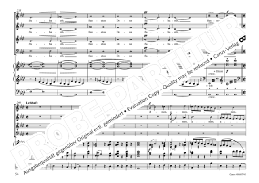 Missa sacra C Minor 4-Part scores gallery preview page 55