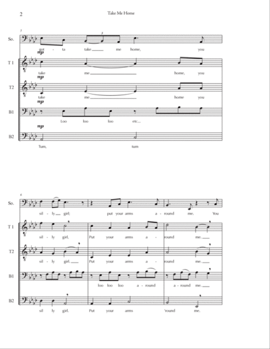 Take Me Home TTBB scores gallery preview page 2