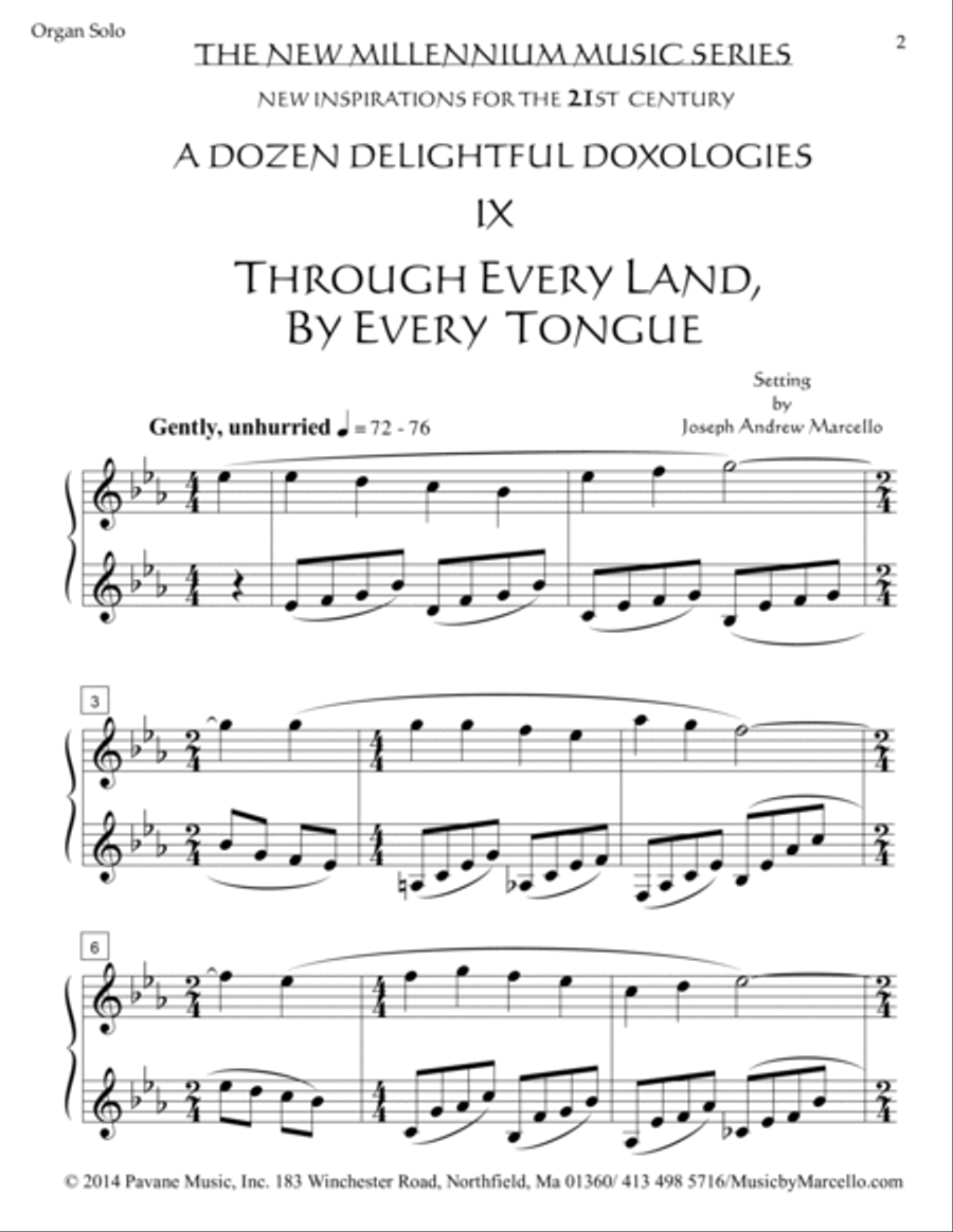 Delightful Doxology IX - Through Every Land, In Every Tongue - Organ (Eb) Organ Solo scores gallery preview page 2