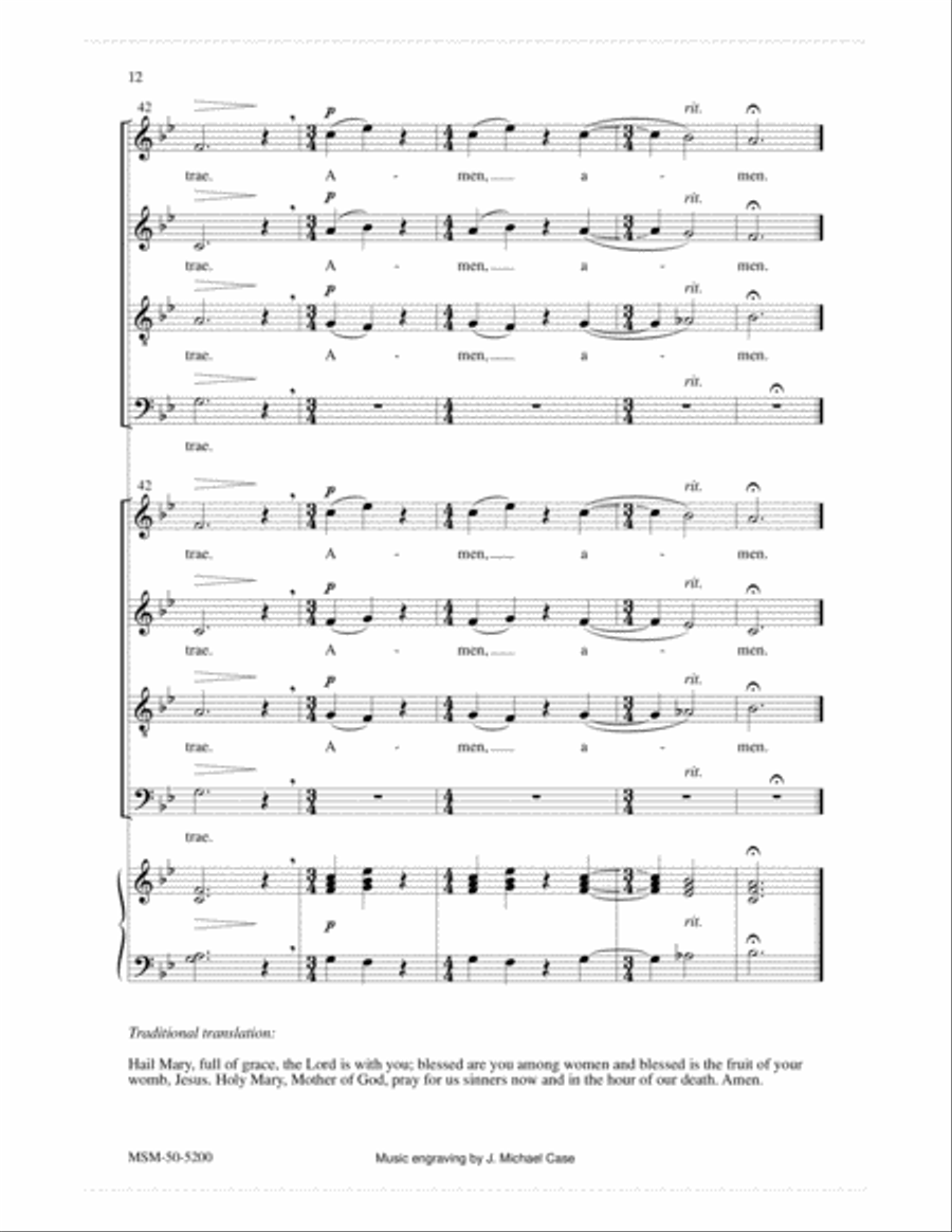 Ave Maria Ave Maria 4-Part scores gallery preview page 7