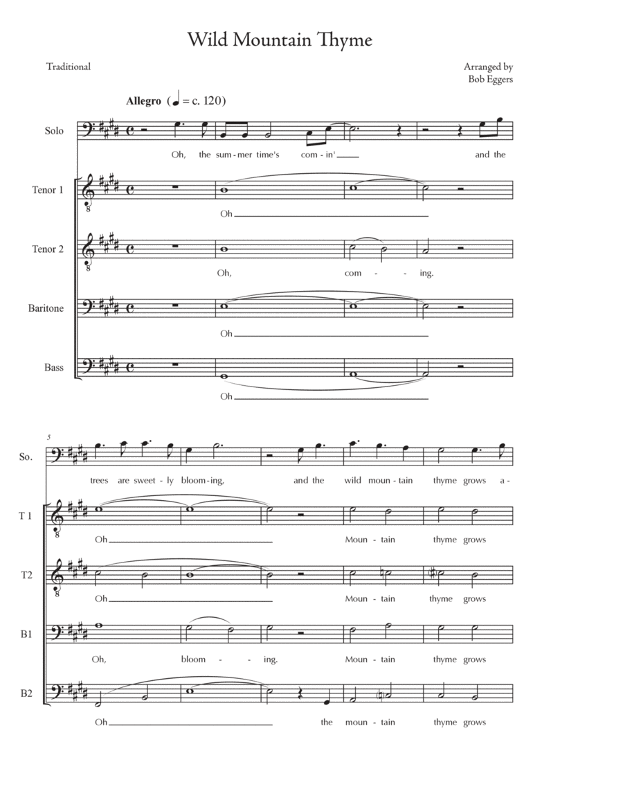 Wild Mountain Thyme Wild Mountain Thyme TTBB scores gallery preview page 1