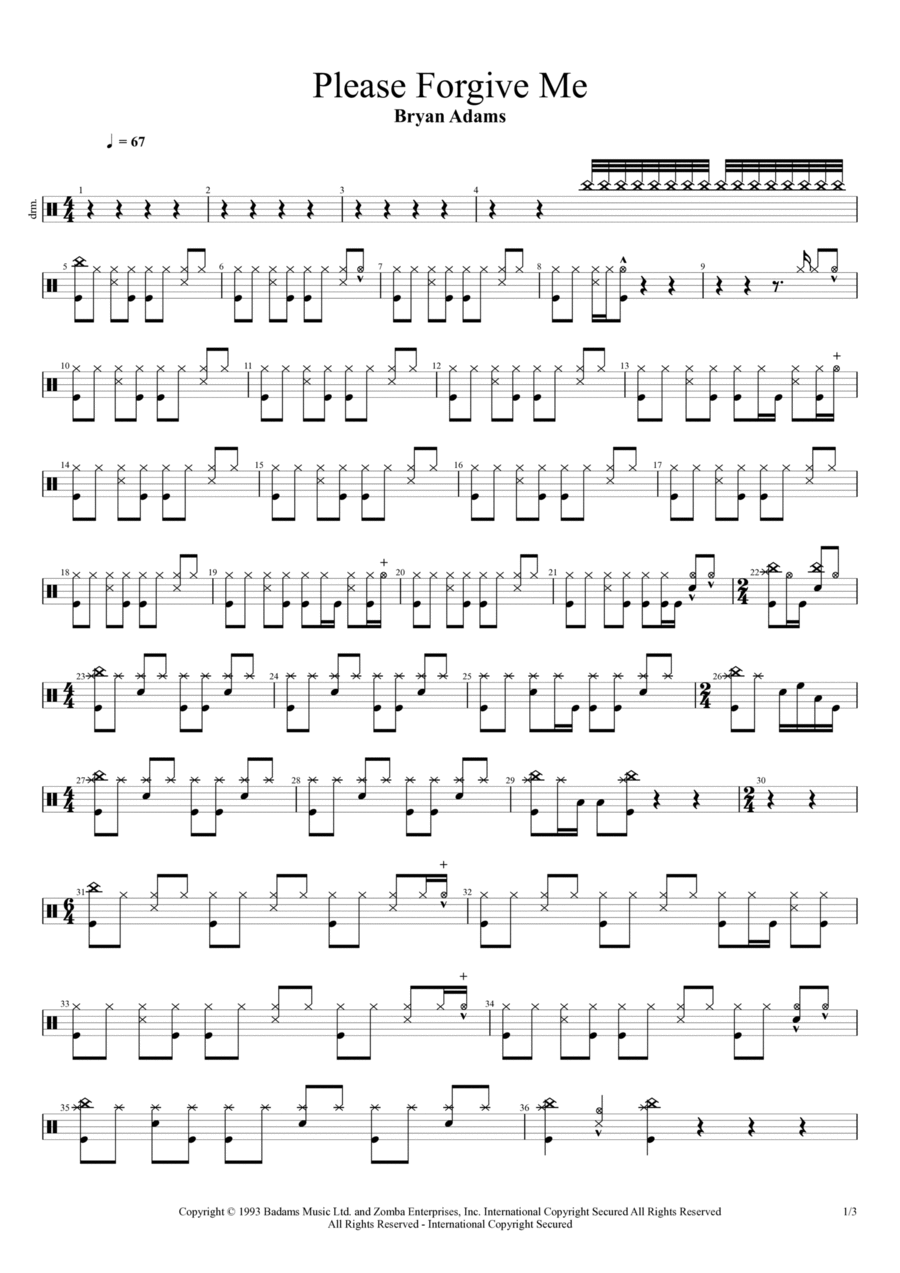 Please Forgive Me Drum Set scores gallery preview page 1