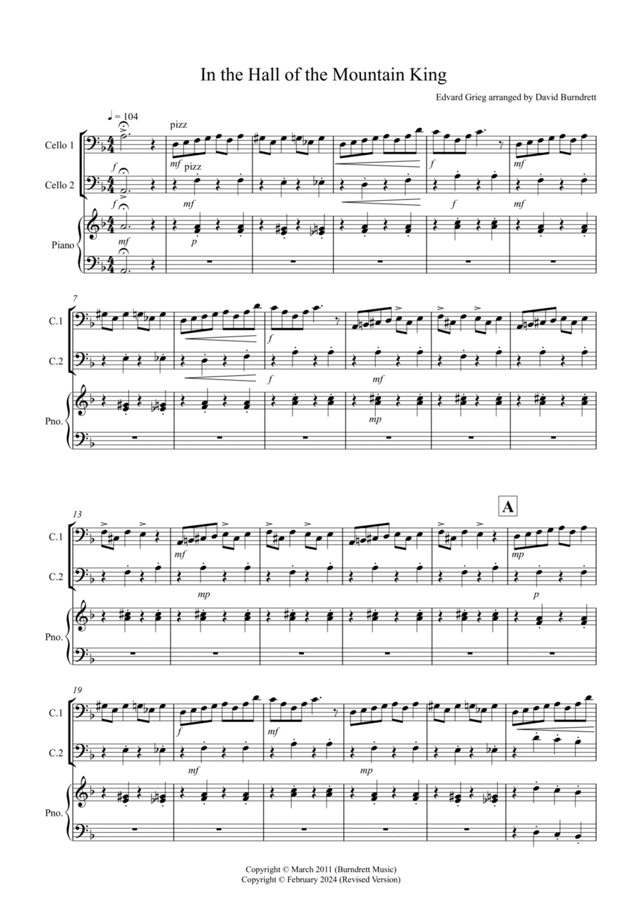 In the Hall of the Mountain King for Cello Duet String Duet scores gallery preview page 1