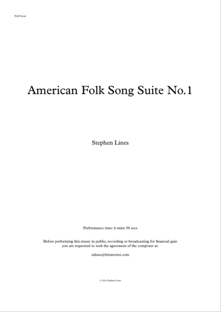 American Folk Song Suite No. 1 Full Orchestra scores gallery preview page 1