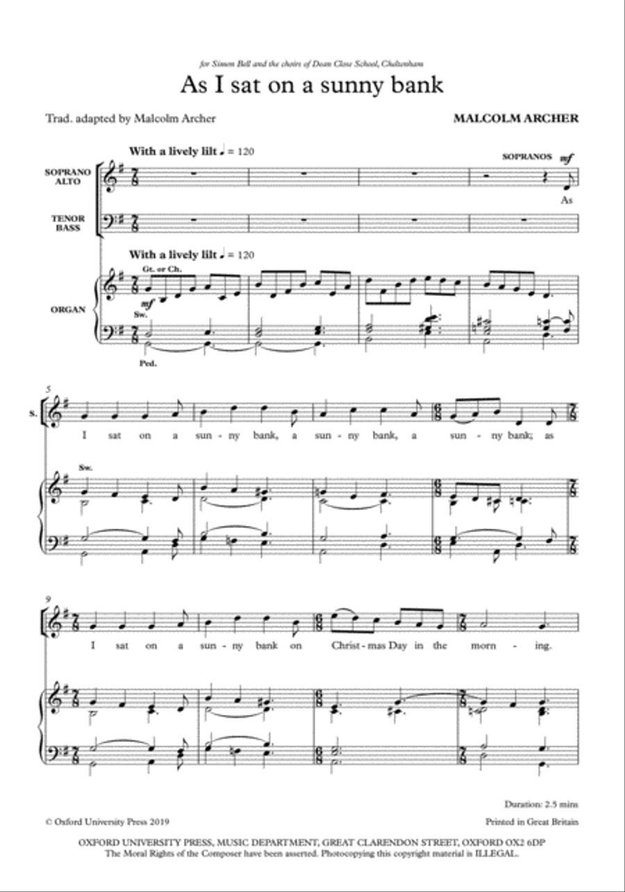 As I sat on a sunny bank 4-Part scores gallery preview page 2