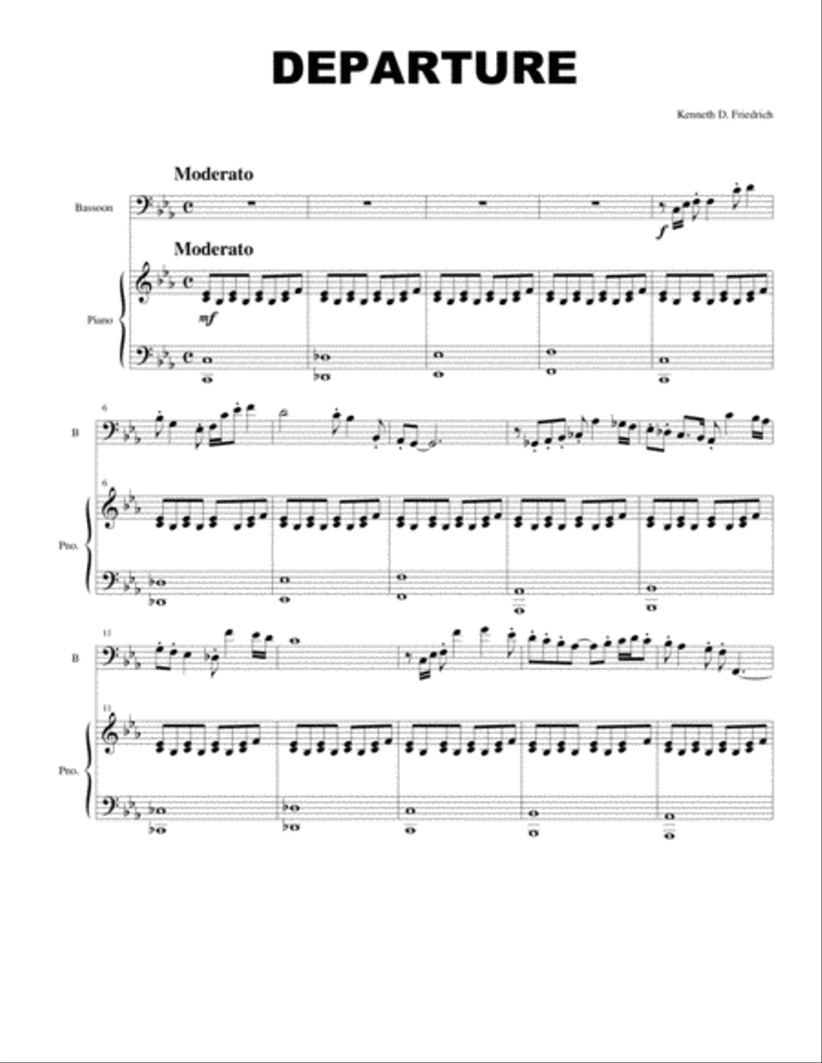 Departure Bassoon scores gallery preview page 1