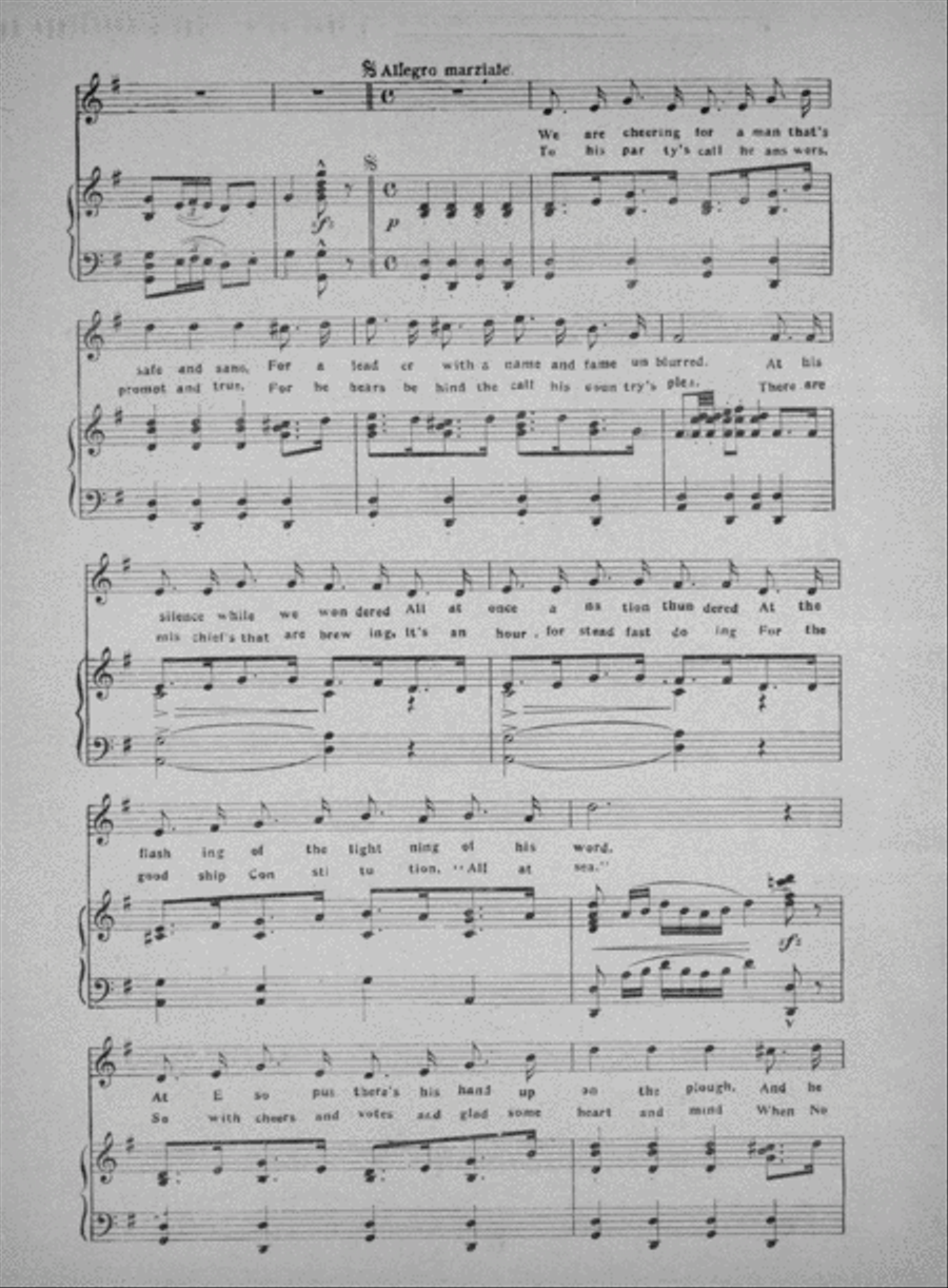 Good-By, Teddy! You Must March! March! March! Democratic Marching Song Voice scores gallery preview page 2