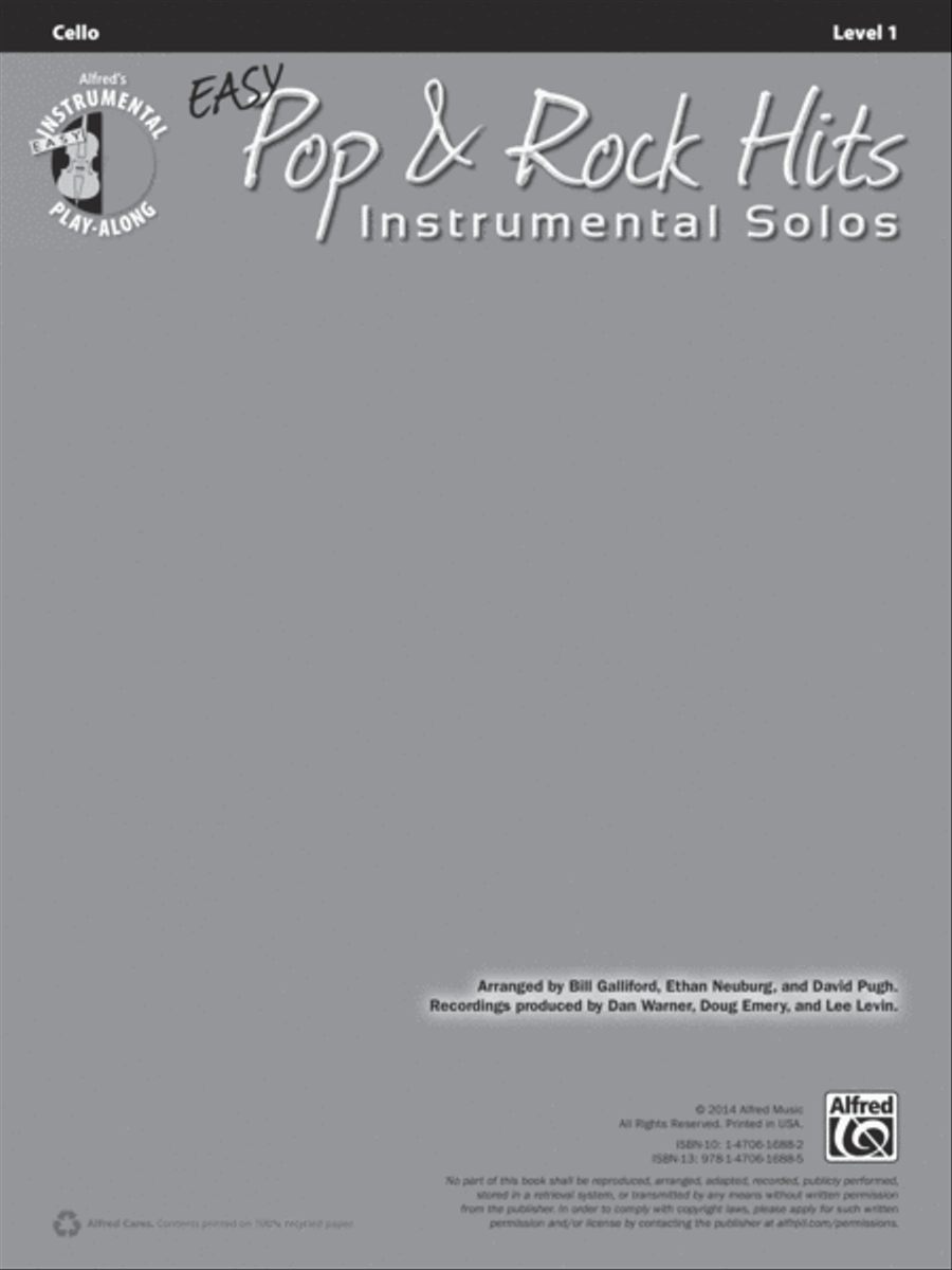 Easy Pop & Rock Hits Instrumental Solos for Strings image number null