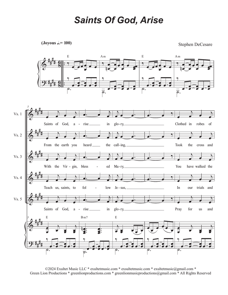 Book cover for Saints Of God, Arise (2-part choir - (TB)