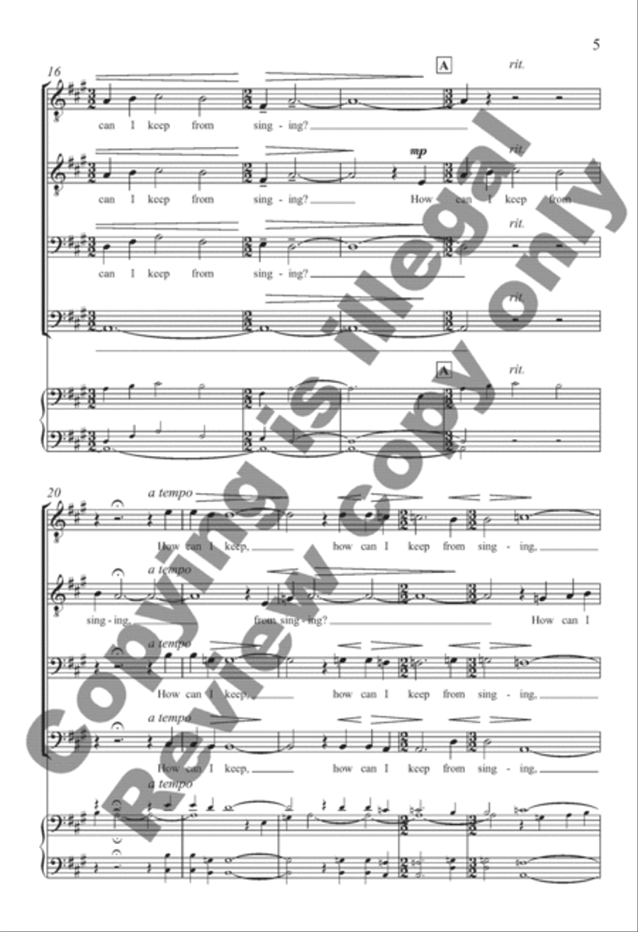 How Can I Keep From Singing? TTBB scores gallery preview page 13