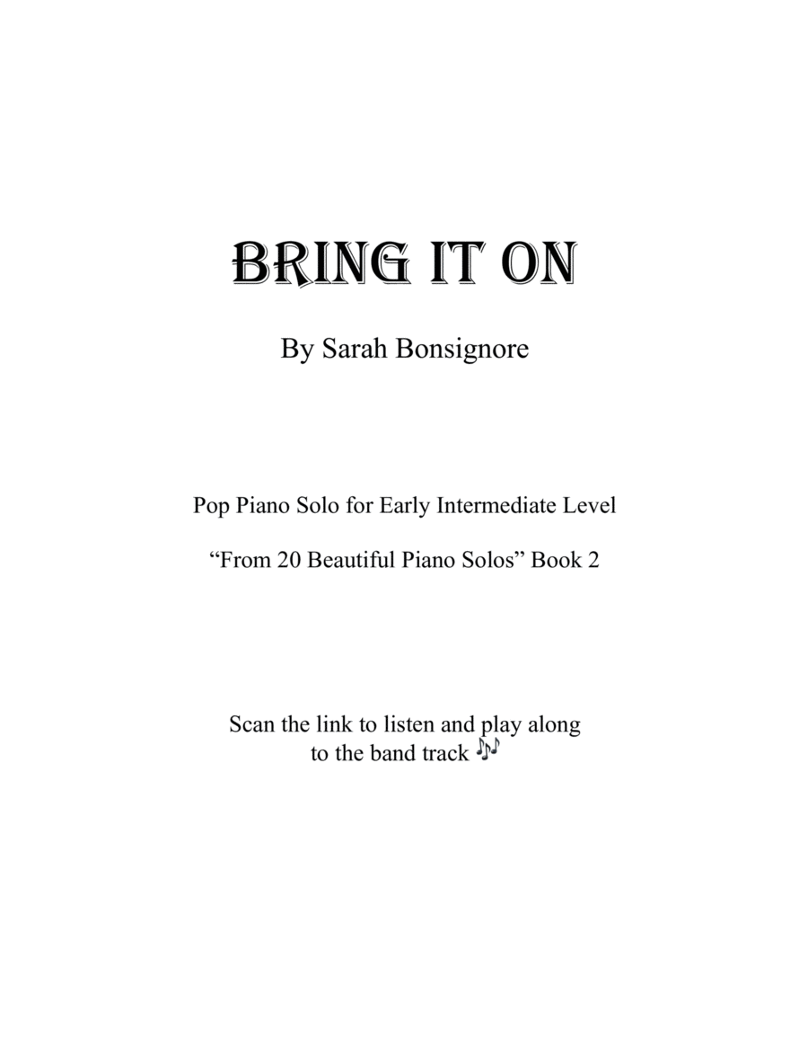 Bring It On Bring It On Piano Method scores gallery preview page 1
