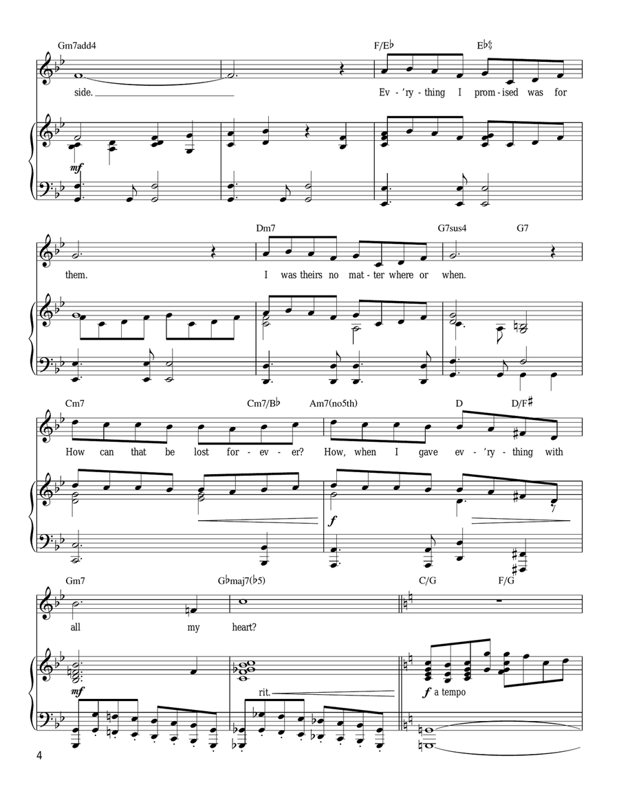 The Fire Within Me Piano, Vocal, Guitar scores gallery preview page 4