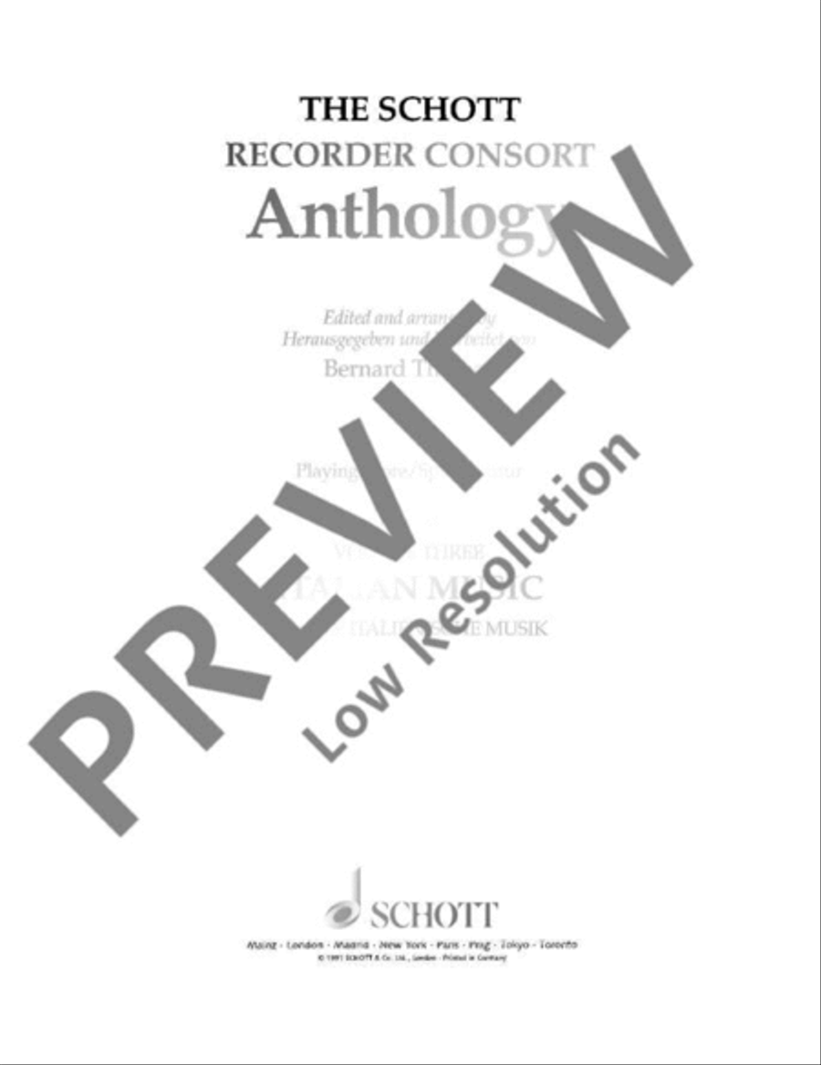 The Schott Recorder Consort Anthology STTB scores gallery preview page 2