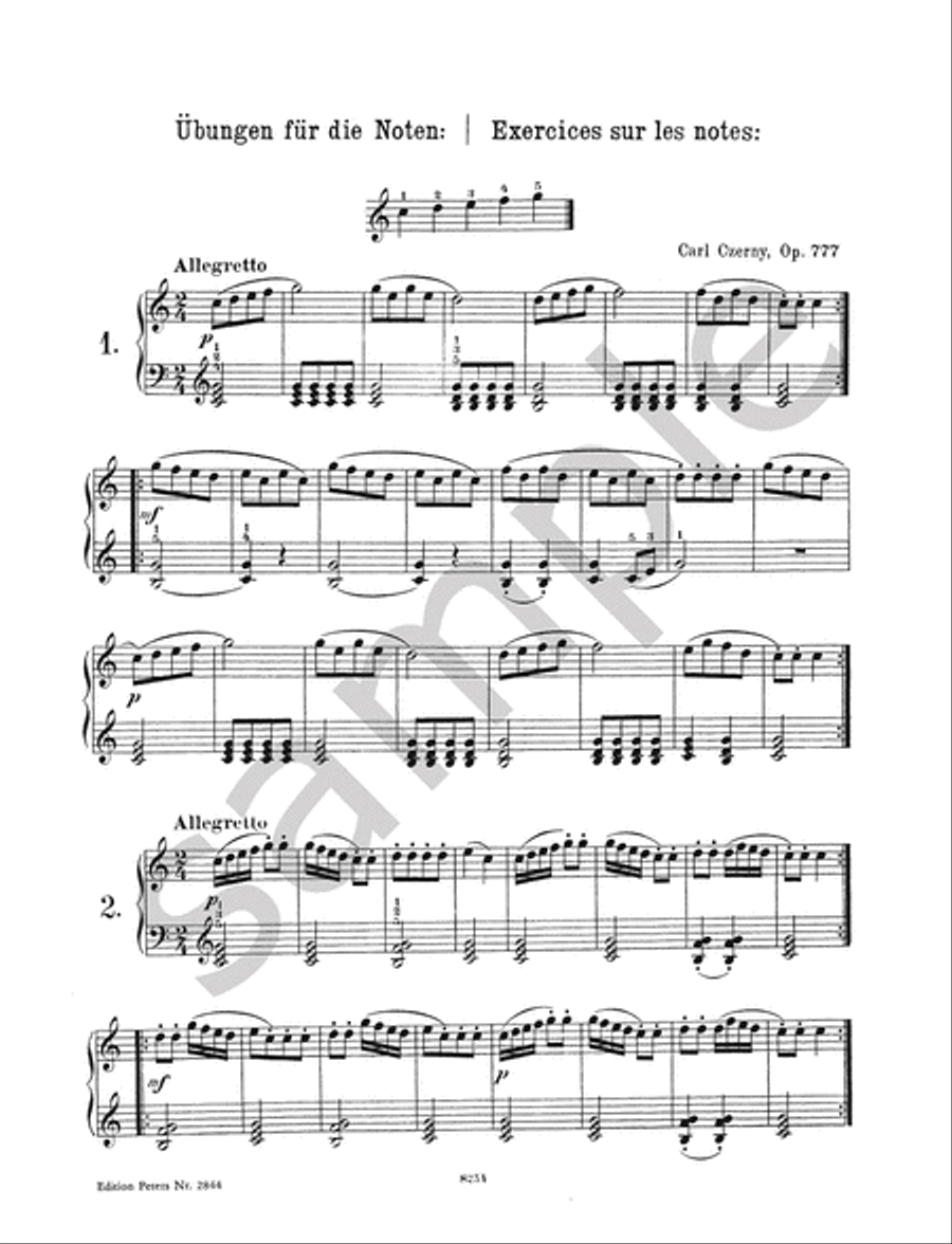 24 Five-Finger Exercises Op. 777 for Piano Piano Method scores gallery preview page 2