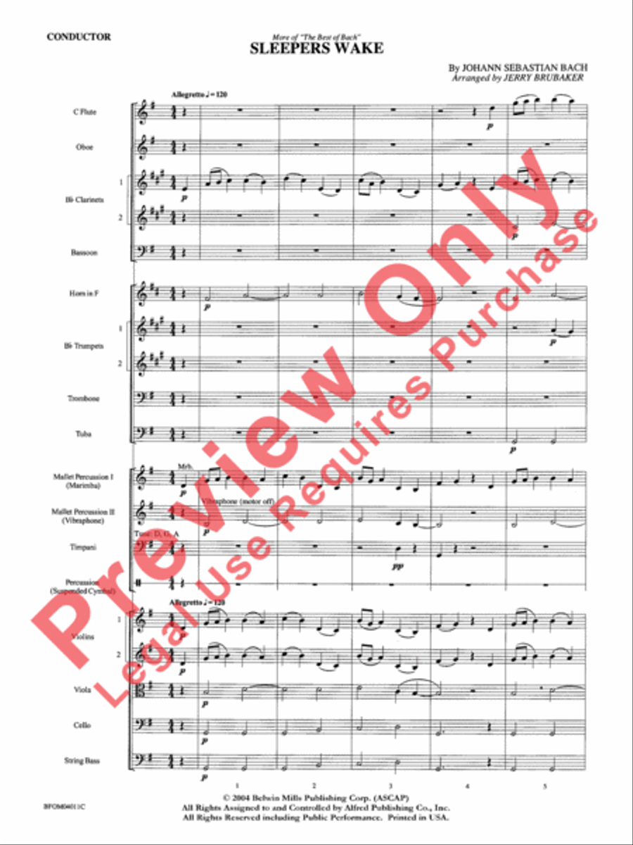Sleepers Wake (More of the Best of Bach) Full Orchestra scores gallery preview page 3
