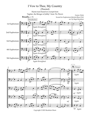 I Vow to Thee, My Country (Thaxted) (Bb) (Euphonium Quintet) (Bass Clef)
