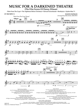 Music for a Darkened Theatre (The Film Scores of Danny Elfman) (arr. Brown) - Bb Trumpet 2