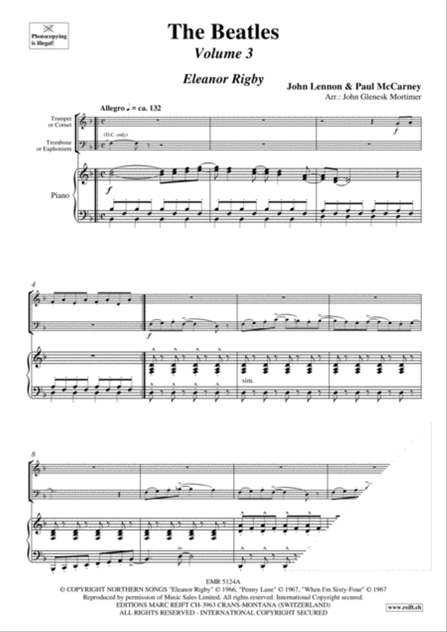 The Beatles Volume 3 Brass Ensemble scores gallery preview page 3
