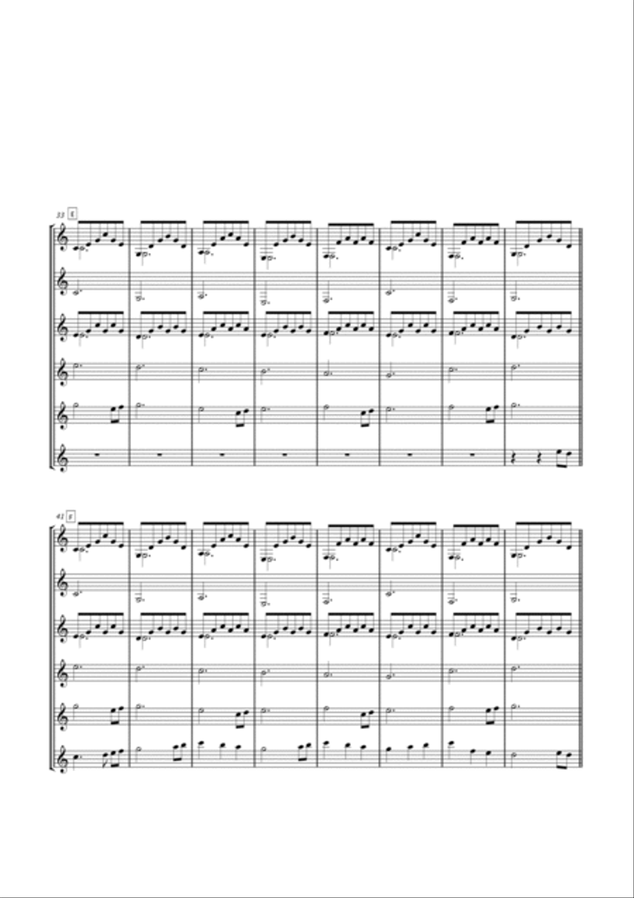 Pachelbel's Carol - Easy Guitar Sextet Guitar Ensemble scores gallery preview page 6