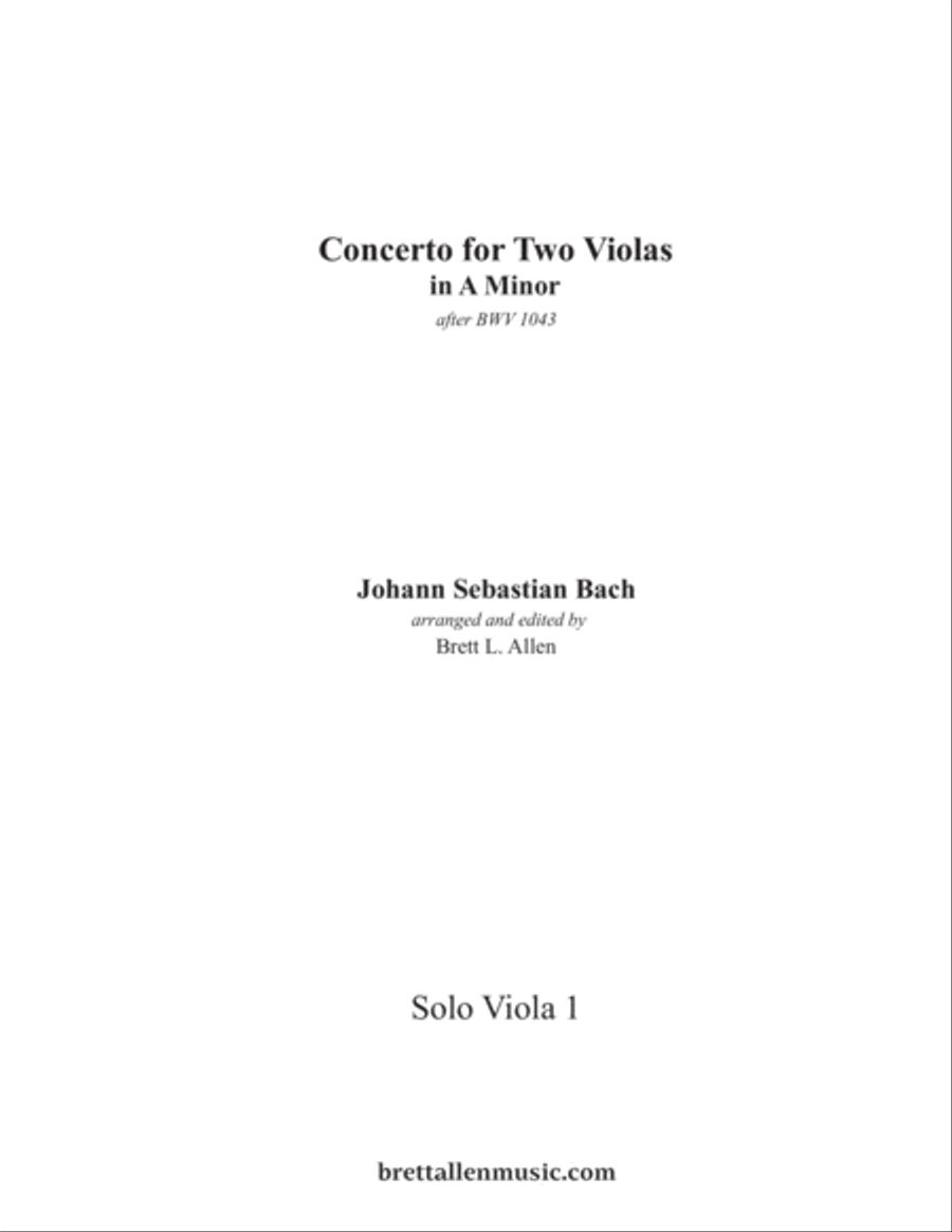 Concerto for Two Violas and Piano in A Minor SOLO INSTRUMENTS & PIANO Piano scores gallery preview page 1