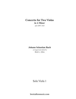 Book cover for Concerto for Two Violas and Piano in A Minor SOLO INSTRUMENTS & PIANO