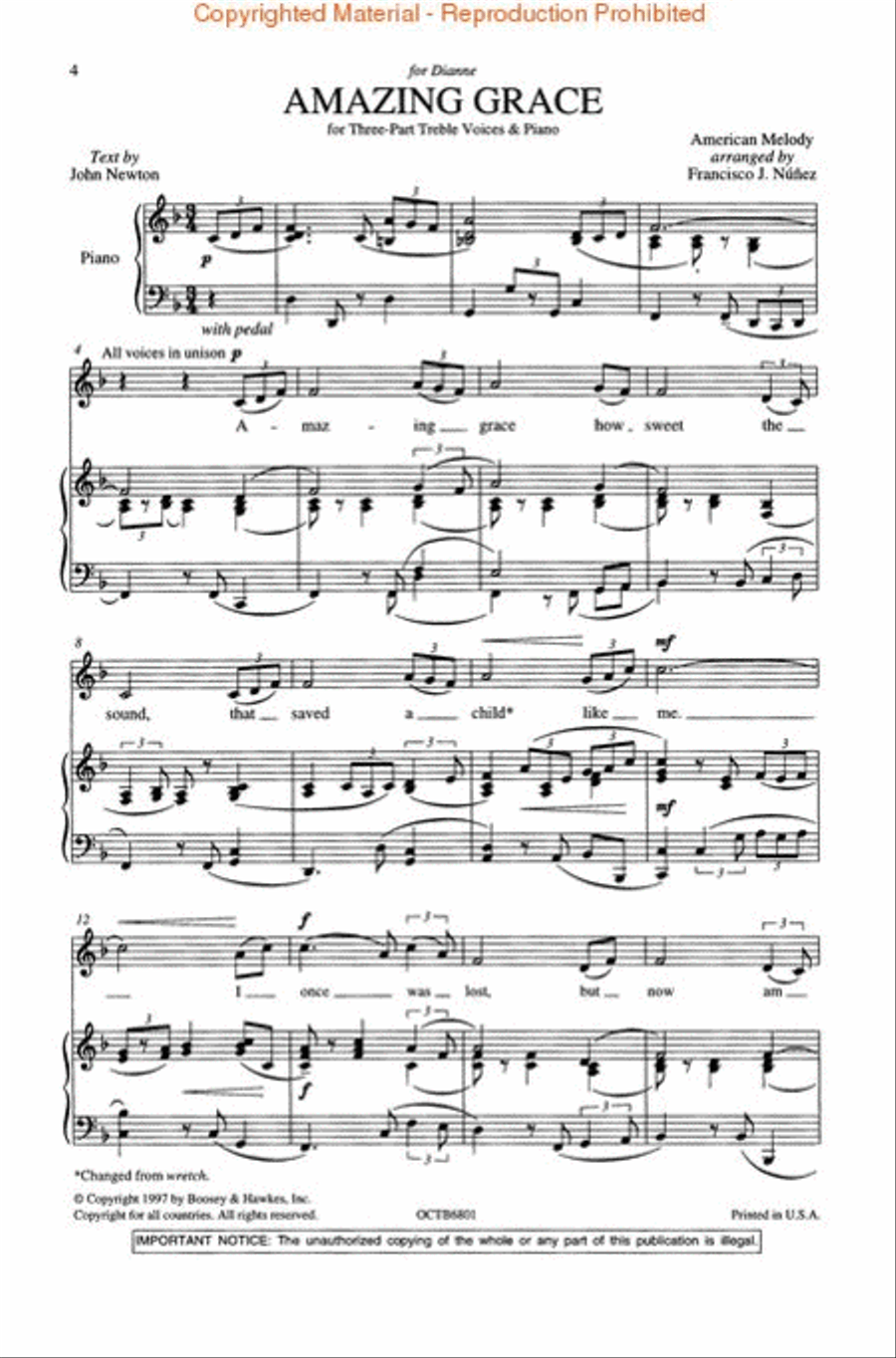 Amazing Grace 3-Part scores gallery preview page 2